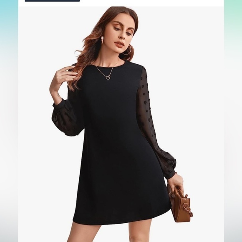 Boutique Designer Long Sleeve Dress. Beautiful Sleeve Detail Sheer Sleeves. NWOT